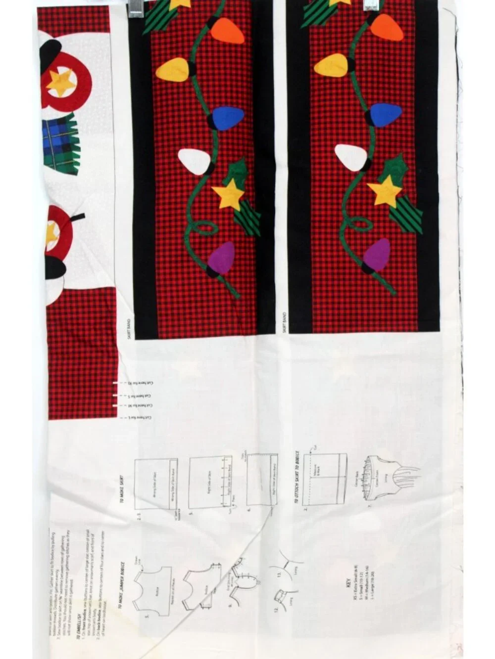 Dream Spinners Cranston Fabric Panel Snowman Jumper Woman XS-L Sz 6-20 Red Plaid